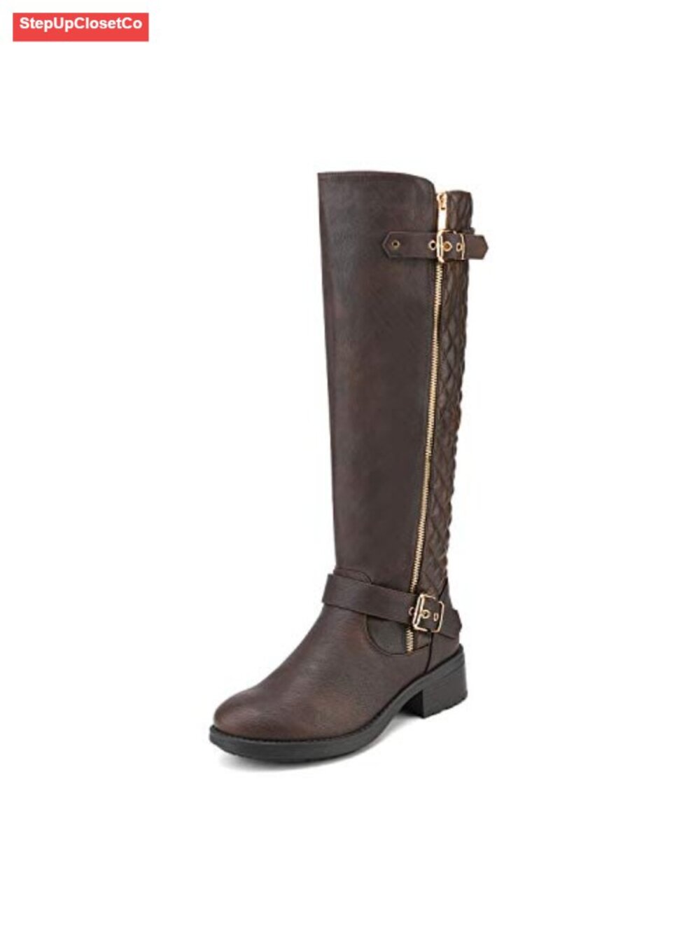 Wide Calf Knee High Riding Boots Faux Leather Tall Boots
